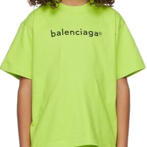 Balenciaga Kids Lime Green T-Shirt